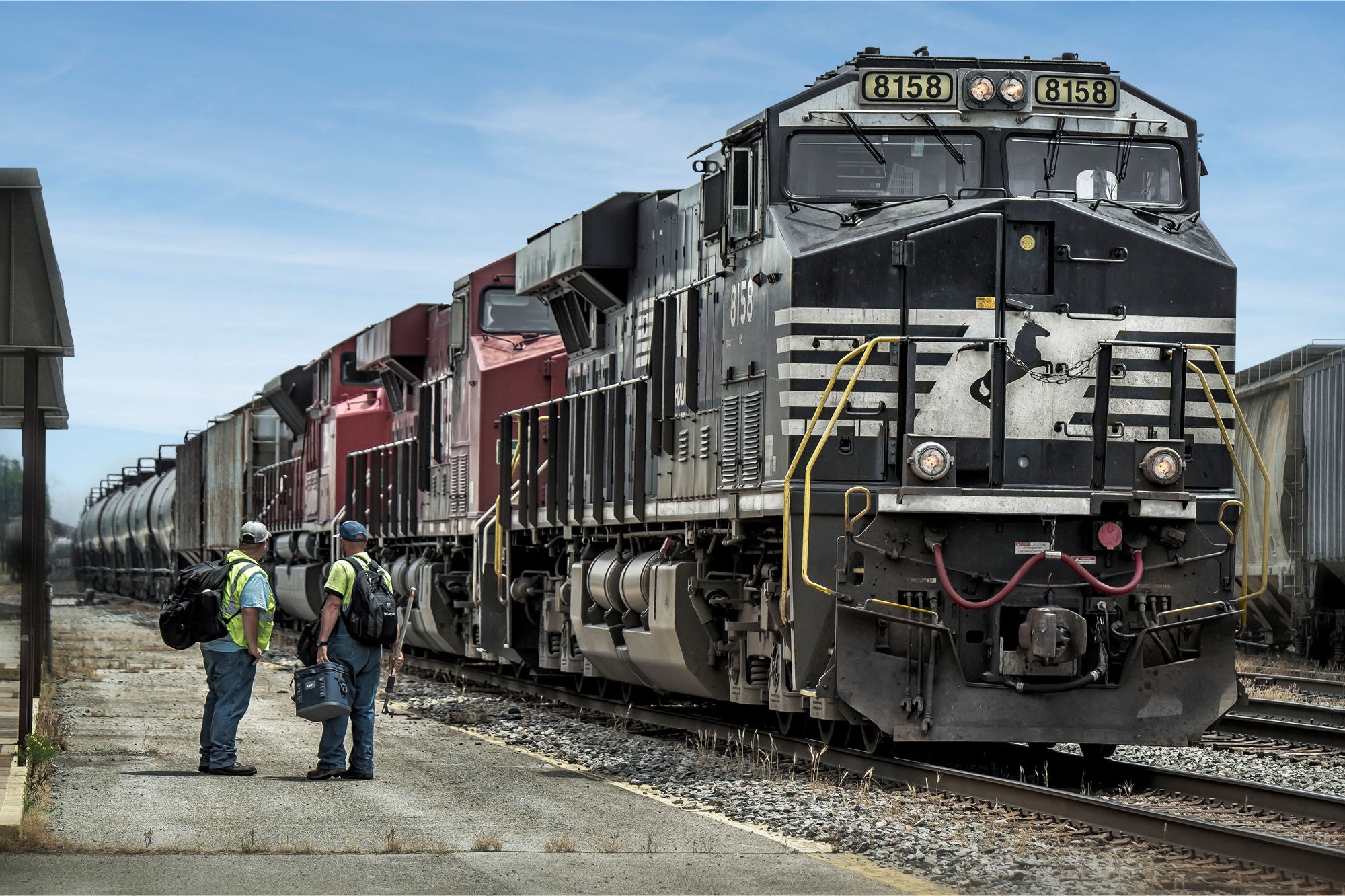 Norfolk Southern Conductor and Engineer with Train