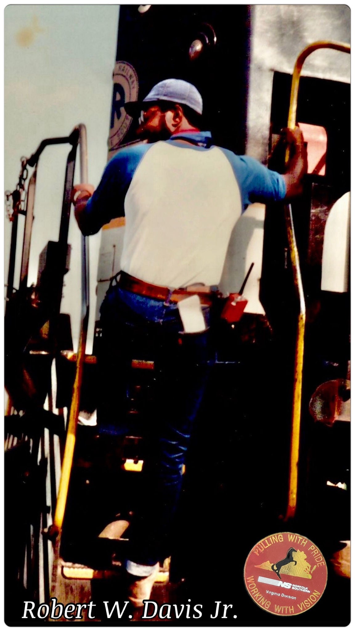 Robert Davis Jr. on locomotive
