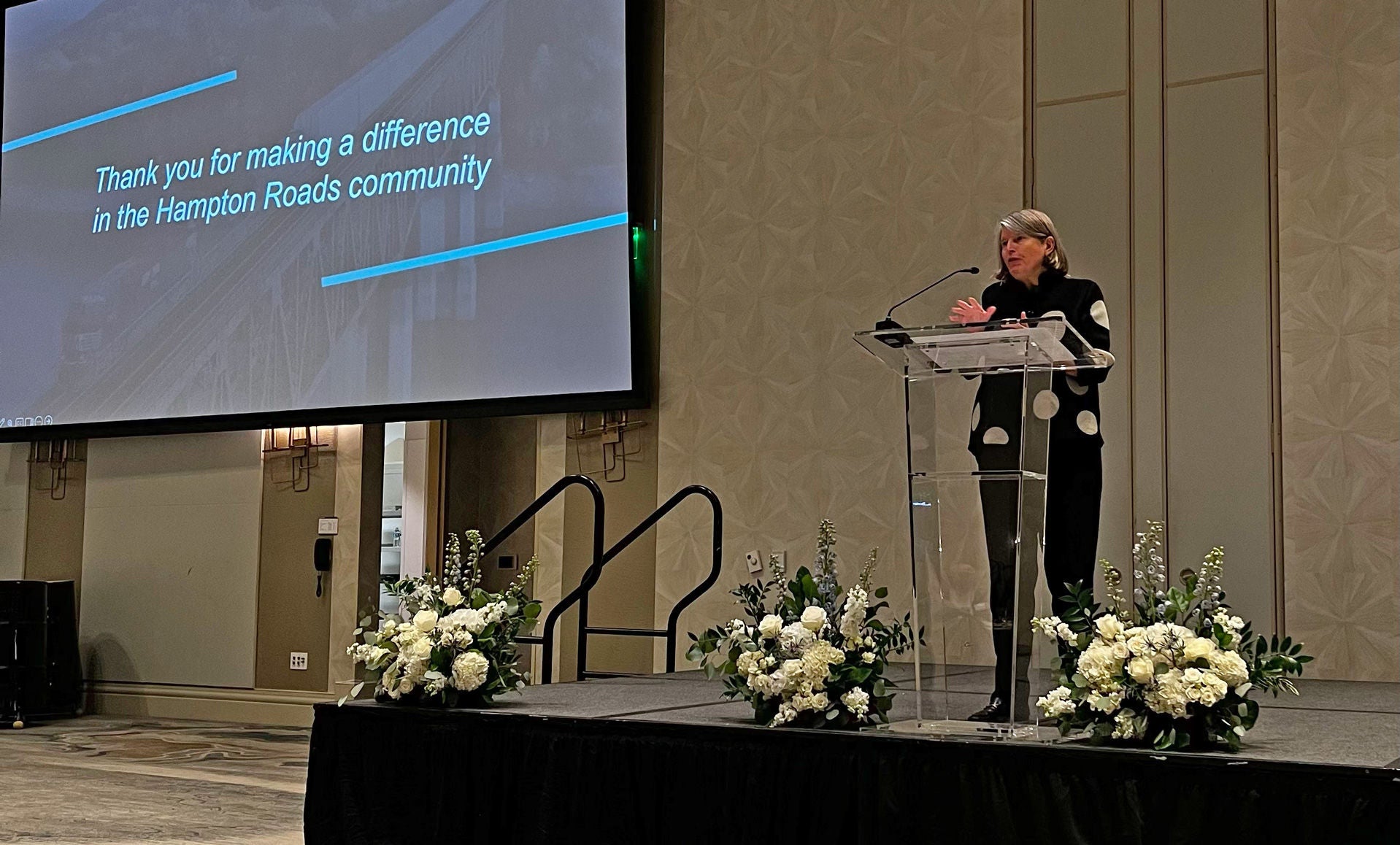 Annie Adams speaking at Hampton Roads event