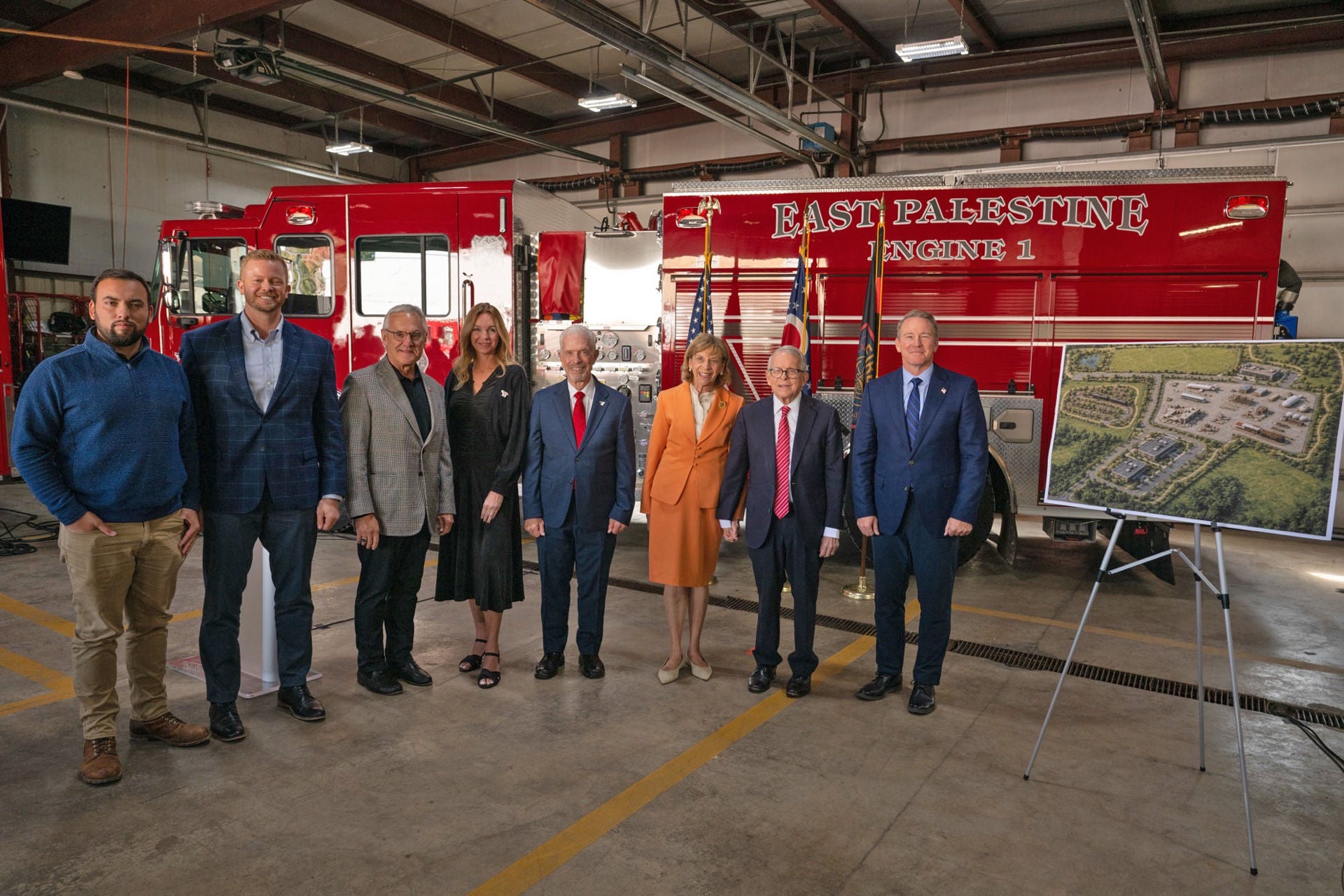 Group photo at East Palestine first responder training center event