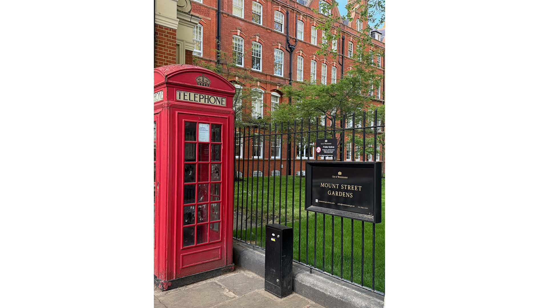 Iconic red phone booth in London