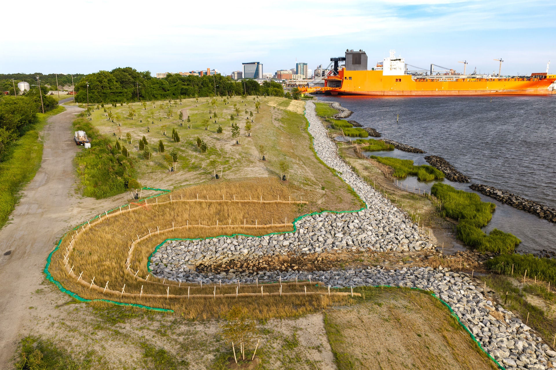 Living Shoreline at Lamberts Point final restoration