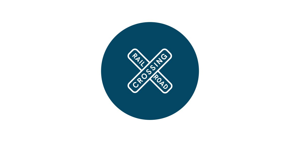Icon portraying Cross Buck to mark a rail crossing