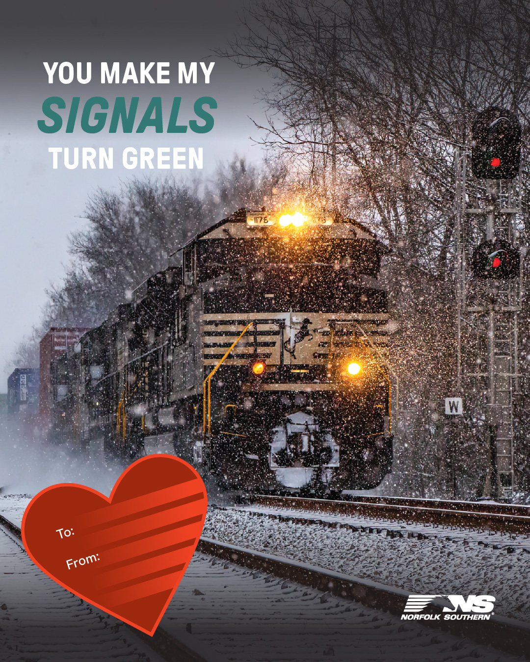 Norfolk Southern Valentine's Day Card