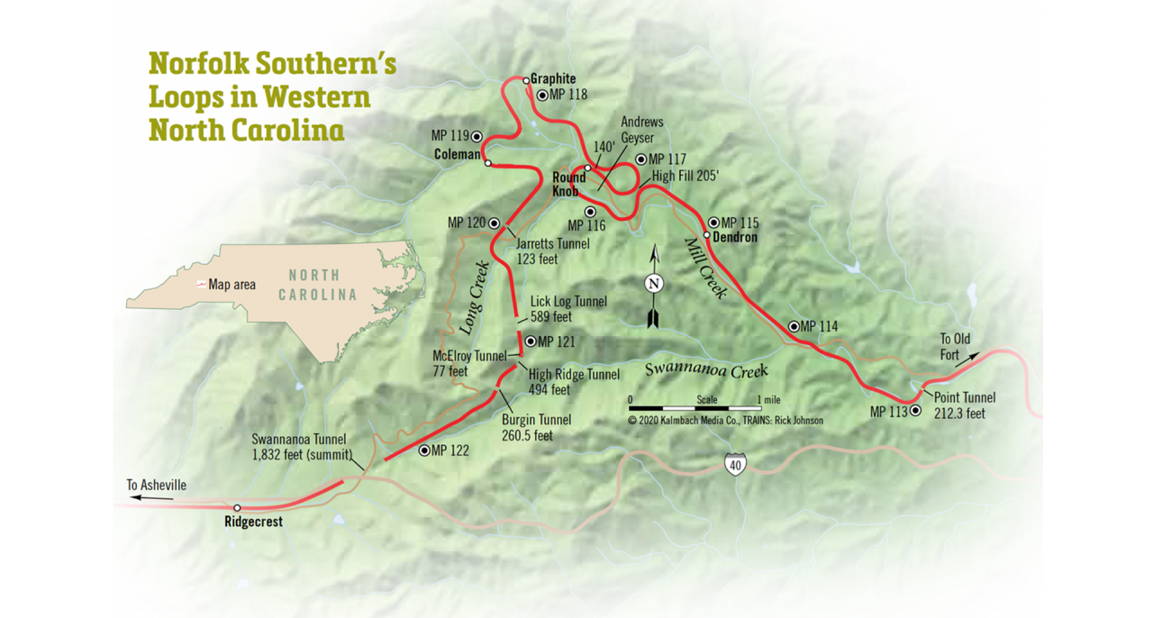 Map of Old Fort Loops in Western North Carolina