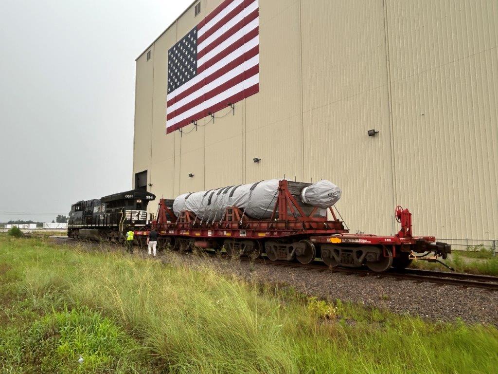 Rotor being transported by NS outside a plant