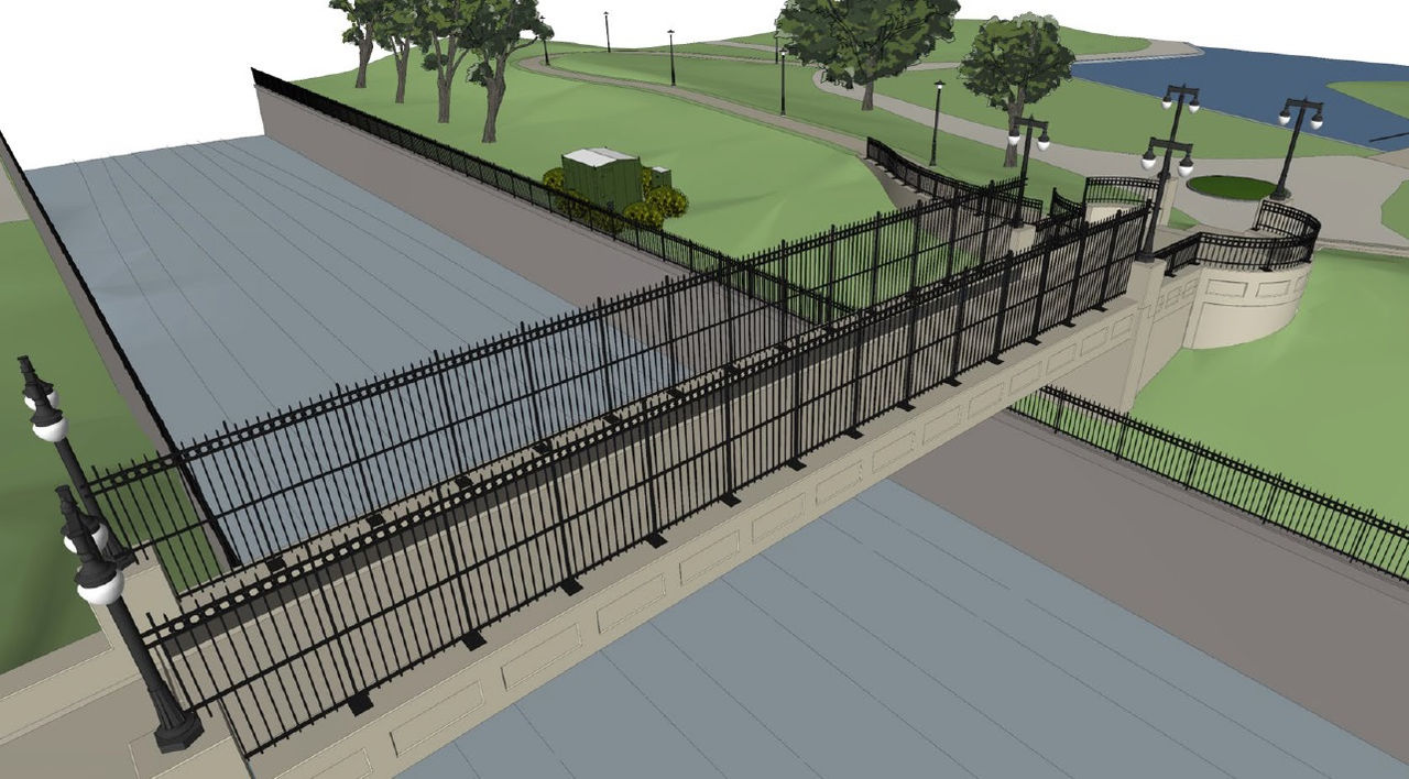 Allegheny commons pedestrian bridge rendering