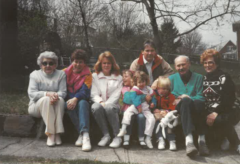 Family photo with Katelyn's maternal grandfather, Billy Coyne