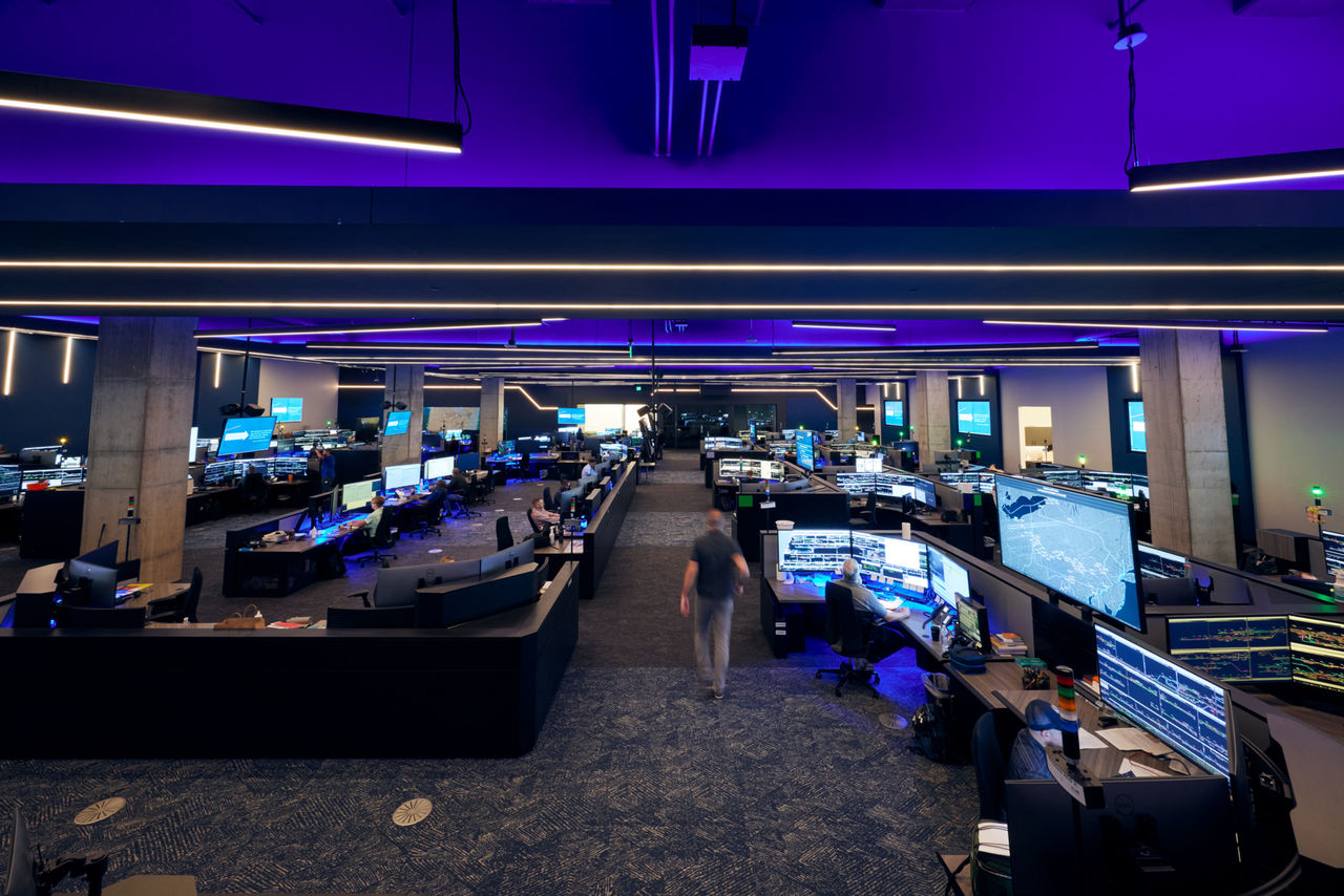 Employees hard at work inside the NOC