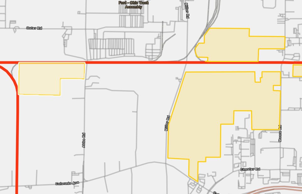 An aerial shot of a Norfolk Southern rail line awaiting coal trains providing coal transportation and coal shipping service.